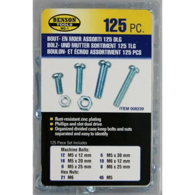 Benson Bolt & Nut Mix 125 Piece