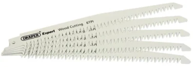 Expert 150mm 6tpi Bi-Metal Reciprocating Saw Blades for Wood Cutting - Pack of 5 Blades