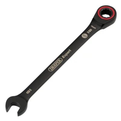 Draper Expert Hi-Torq Metric Ratchet Combination Spanner, 8mm, Black