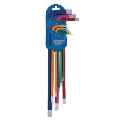 Draper Expert Metric Extra Long Arm Hex Key Set Colour Coded (9 Piece)