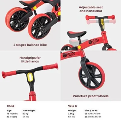 Yvolution Velo Junior Balance Bike Refresh Red
