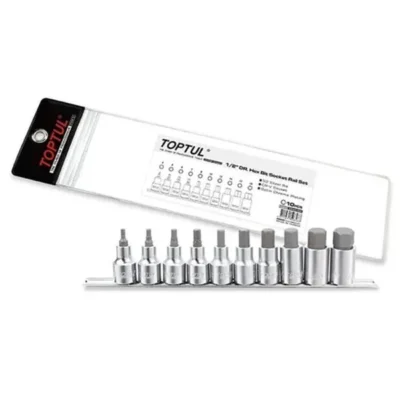 10PCS 1/2" Dr. Hex Bit Socket Rail Set GAAG1005