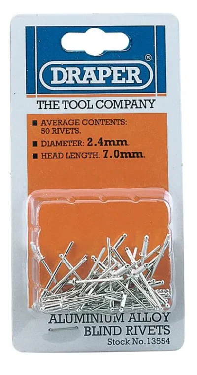 Draper 50 x 2.5mm x 7mm Blind Rivets