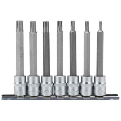Draper Ribe Socket Bit Set, 3/8" Sq, Dr, (7 Piece)