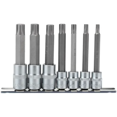Draper Ribe Socket Bit Set 3/8", 1/2" Sq. Dr. (7 Piece)
