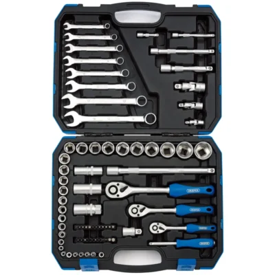 Draper Metric Tool Kit, 1/4", 3/8" and 1/2", Sq, Dr. (75 Piece)
