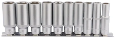 Draper 3/8" Sq. Deep Socket Set on Metal Rail (10 Piece)