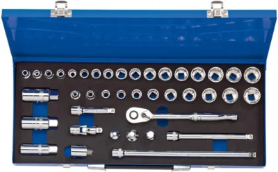 Draper 3/8" Sq. Dr. Combined MM/AF Socket Set in Metal Case (40 Piece)