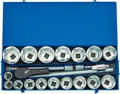Draper 1" Sq. Metric Socket Set in Metal Case (22 Piece)