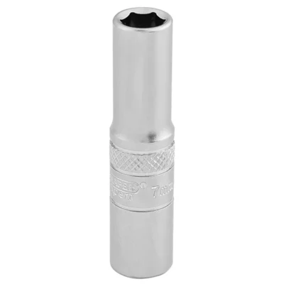 Draper 6 Point Deep Socket, 1/4" Sq, Dr 7mm