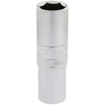 Draper 6 Point Metric Deep Socket, 1/2" Sq, Dr, 17mm