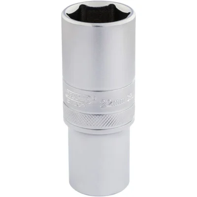 Draper 6 Point Metric Deep Socket, 1/2" Sq, Dr, 22mm