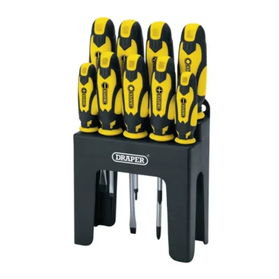 Draper Soft Grip Screwdriver Set Yellow (9 Piece)