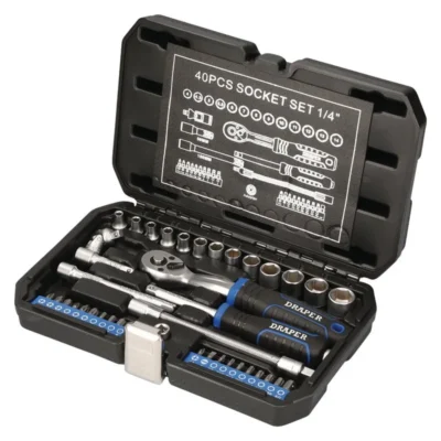 Draper Hi-Torq Metric Socket Set 1/4" Sq. Dr. (40 Piece)