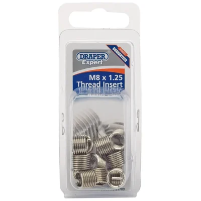 Draper M8 x 1.25 Metric Thread Insert Refill Pack (12)