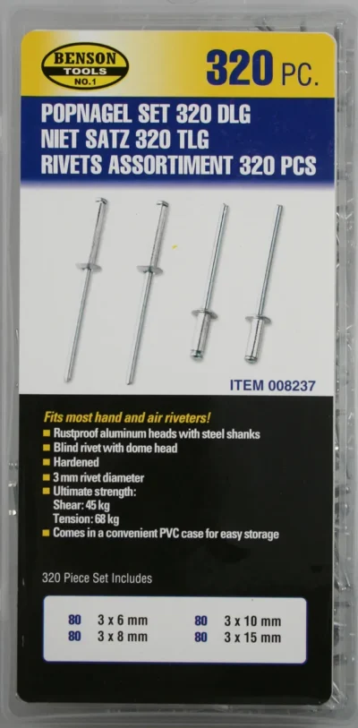 Benson Pop Rivet Set 320 Piece