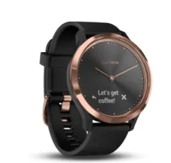 Garmin Vivomove HR - Rose Gold with Black Silicone Band 5 41