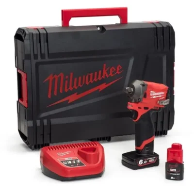 Milwaukee M12FIWF12-622X 12V Fuel 1/2" Stubby Impact Wrench Kit (2.0Ah + 6.0Ah)