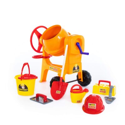 Wader Play Cement Mixer with Construction Set (8 Piece Set)