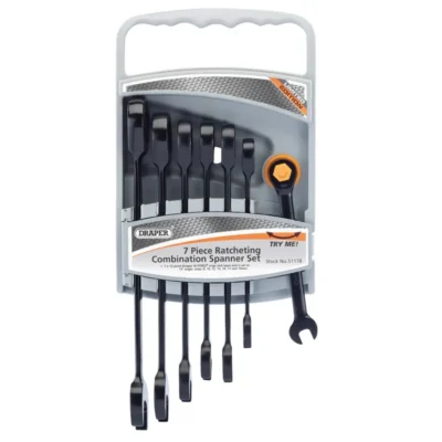 Draper Hi-Torq Metric Ratcheting Combination Spanner Set 7 Piece