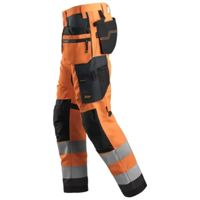 Snickers High-Vis Work Trousers+ Holster Pockets Class 2 6 6230 5558left clarkes of cavan 1