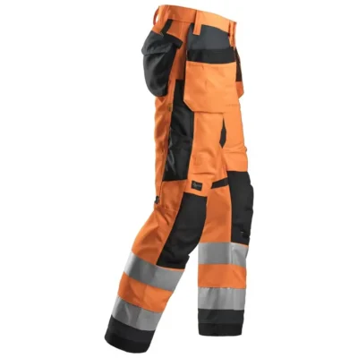 Snickers High-Vis Work Trousers+ Holster Pockets Class 2 7 6230 5558right clarkes of cavan