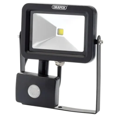 Draper Cob LED Slimline Wall Mounted Floodlight with PIR Sensor 10W 700 Lumens