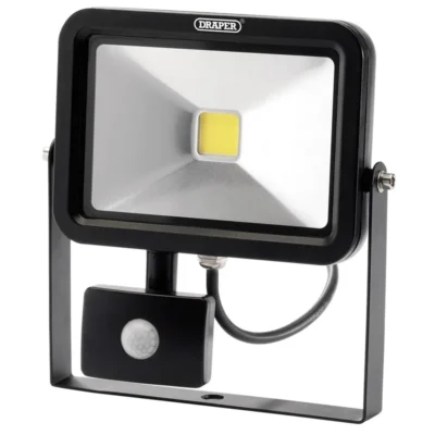Draper Cob LED Slimline Wall Mounted Floodlight with PIR Sensor 20W 1300 Lumens