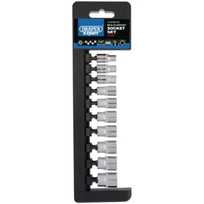 Draper 1/4" Sq. Metric Multi-Drive® Socket Set (10 Piece)