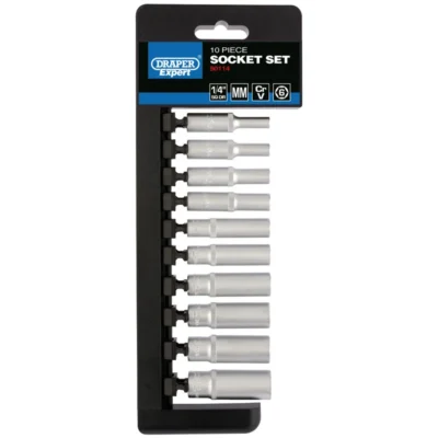 Draper 1/4" Sq. Metric Deep Socket Set (10 Piece)