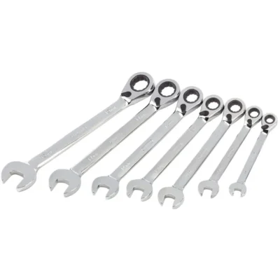 Draper Hi-Torq Metric Reversible Ratcheting Combination Spanner Set (7 Piece)