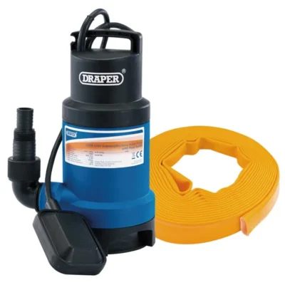 Draper 200 L/min Submersible Dirty Water Pump Kit C/w Layflat Hose (10 M X 25 Mm) - Kit