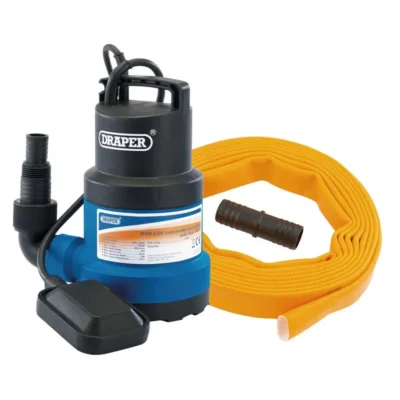 Draper 125 L/min Submersible Clear Water Pump Kit C/w Layflat Hose, Supplied with Adaptor (5 M X 25 Mm) - Kit 2