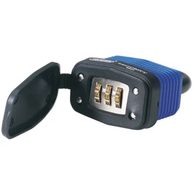 Draper 42mm Resetable 3 Number Combination Laminated Steel Padlock and Bumper