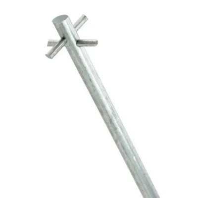 Galvanised Washing Line Clothes Line Dryer Post and Socket One Piece 2.4m 7.9ft