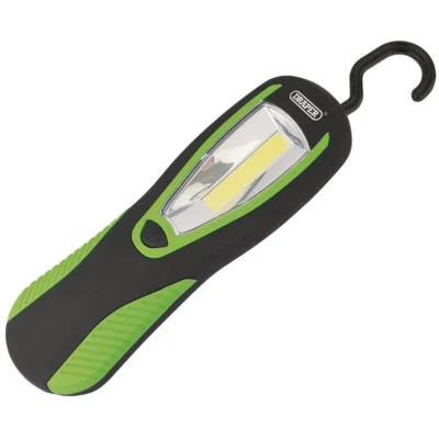 Draper Cob Led Work Light with Magnetic Back and Hanging Hook, 3W, 200 Lumens, Green