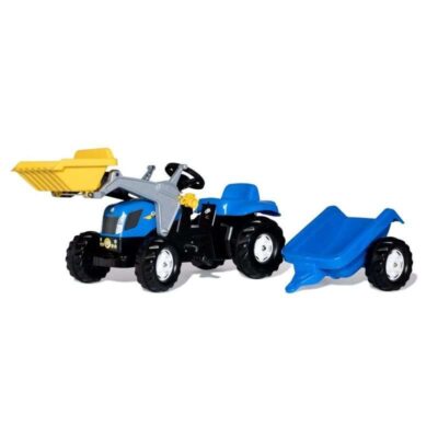 Rolly New Holland Kids Pedal Tractor with Loader & Trailer