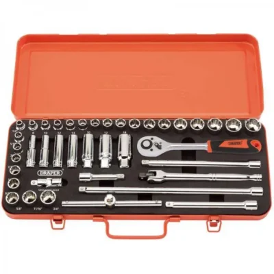 Draper Retro Edition Socket Set 3/8" Drive 40 Piece