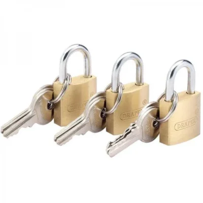 Draper 20MM 3 PIECE PADLOCK SET