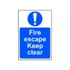 Safety Sign Fire Escape Keep Clear