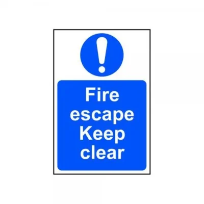 Safety Sign Fire Escape Keep Clear