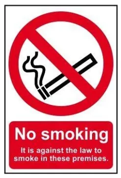 Safety Sign Smoking Against Law
