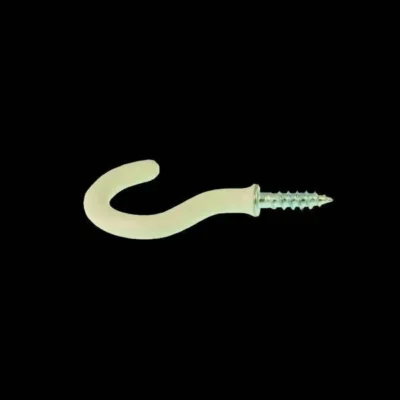 0.75 - 1.5" White Shouldered Cup Hooks - 0.75" (4 Pack)