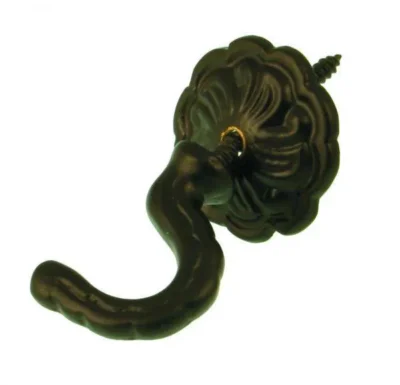 Black Rosette with Plate Tieback Hooks