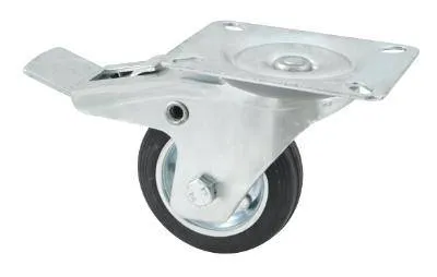 Castor Rubber Swivel Braked 3 Inch - 75kg