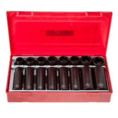 Impact Socket Set Regular and Deep 1/2 Inch Drive