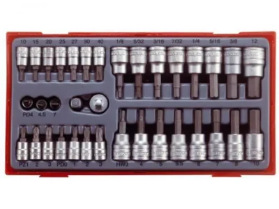 Teng Tools TTBS35 35 Piece 1/4" & 3/8" Drive Bit Socket Set