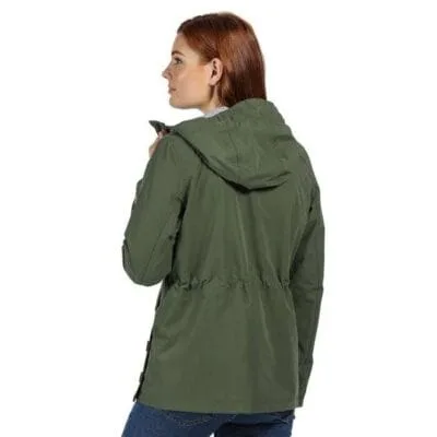 Women's ninette lightweight hooded waterproof jacket blue ticking stripe clearance