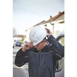Alternative view of Jsp Evo2 Mid Peak Slip-Ratchet Vented Safety Hard Hat White