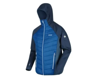 Regatta Men's Andreson V Hybrid Insulated Quilted Hooded Walking Jacket Nautical Blue Dark Denim
